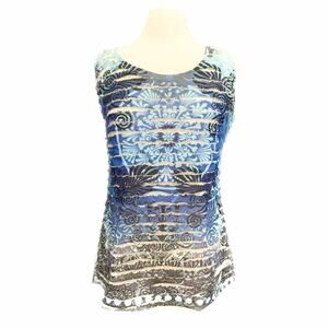 Tiered Abstract Sleeveless Top